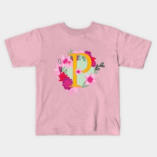 Monogram P, Personalized Initial Kids T-Shirt